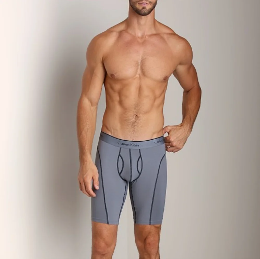 Men's Calvin Klein Athletic Cycle Short Boxers Briefs Gray U1736 Large